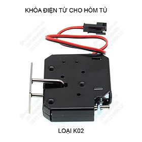 Khóa điện từ lắp cho hòm, tủ, hộp, cốp xe, tủ để đồ cá nhân K02