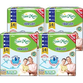 Combo 4 Gói Tấm Lót Sunmate 14 Miếng - Đệm lót người lớn, người già