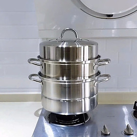 Mua  Hàng chính hãng  CKM142 - Bộ nồi xửng hấp 3 tầng Chockmen 28cm