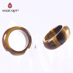 Nhẫn nam đá thạch anh mắt hổ vàng nâu ni 21 mệnh thổ, kim - Ngọc Quý Gemstones