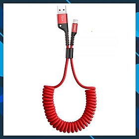 Mua Cáp Sạc Dây Xoắn Đàn Hồi Lightning Cho iPhone / iPad Baseus Fish Eye Spring Data 2A (1m) - Hàng Nhập Khẩu