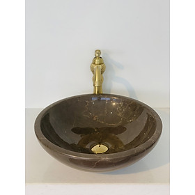 Mua LAVABO ĐÁ TỰ NHIÊN DÁNG TRÒN MỎNG NÂU CÀ PHÊ