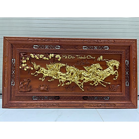 Mua Tranh treo tường phòng khách mã đáo thành công gỗ Hương đỏ nguyên khối