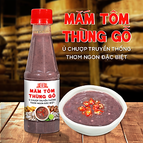 Mắm tôm thùng gỗ Làng Chài Xưa nguyên liệu tôm tép tươi, thơm ngon đặc biệt chai 260g