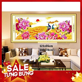 Mua Tranh thêu chữ thập chim công MH2057 121x55cm