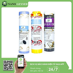 Bộ 3 lõi lọc nước 123 dùng cho các dòng máy UF, Lõi PP.2IN1.GAC, Cation, CBC - Hàng Chính Hãng