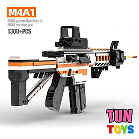 Đồ Chơi Lắp Ráp Trí Tuệ CSGO Mô Hình Súng M4A1 Asiimov MOC Kevin183, Tỉ lệ chuẩn 1:1