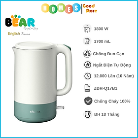 Mua Ấm Đun Siêu Tốc Siêu Nhanh 2 Phút Sôi 3 Lớp Bảo Vệ BEAR ZDH-Q17B1 1.7L Công Suất 1800W Bản Quốc Tế - Hàng Chính Hãng