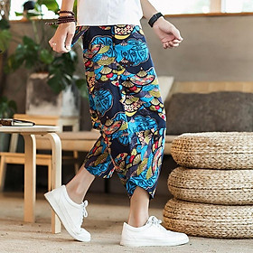 Quần Vải Lanh Ống Rộng Plus Size Cho Nam