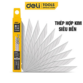 Mua Hộp 10 Lưỡi Dao Deli  Chất Liệu Thép Hợp Kim Siêu Bền  Sắc Bén  Mũi Dao 30 Độ - DL-DP093