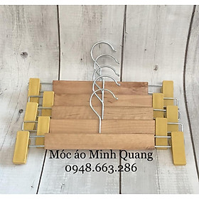 Mua combo 10 mắc-móc treo quần áo-kẹp gỗ đầu kẹp nhựa-treo quần áo