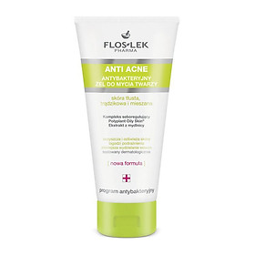 FLOSLEK PHARMA GEL RỬA MẶT DIỆT KHUẨN NGỪA MỤN ANTIBACTERIAL FACE CLEANSING GEL 200ML