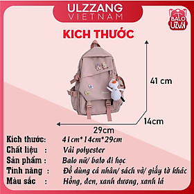 Balo nữ đi học thời trang Ulzzang Hàn Quốc, cặp sách đẹp hàng cao cấp dễ thương, túi xách học sinh chống nước