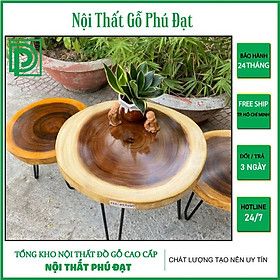 Mua Combo Bộ Bàn Ghế Ban Công - Bàn Ghế Tròn Gỗ Me Tây Ngồi Cafe  Mộc Trà  Quán Nước  Ban Công 1 Bàn 2 Ghế - Nội Thất Gỗ Phú Đạt