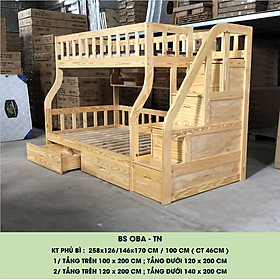 Mua Giường tầng   Giường ngủ 2 tầng gỗ sồi   GIƯỜNG TẦNG GỖ SỒI NHẬP KHẨU THÍCH HỢP MỌI LỨA TUỔI