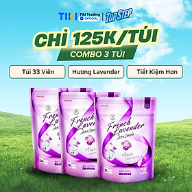 Combo 3 Túi Viên Giặt Top Step Hàn Quốc 7in1 Công Nghệ Enzyme An Toàn Cho Da, Sạch Đột Phá - 33 Viên (462gx3)