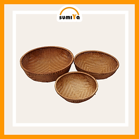 Mua Combo 3 rổ tre hun khói hình tròn  nguyên liệu tự nhiên
