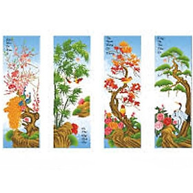 Mua Tranh thêu Mai cúc trúc tùng - LV3236