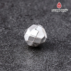 Charm bạc tròn 3D nổi xỏ ngang - Ngọc Quý Gemstones