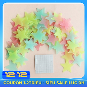 100 Ngôi sao dán tường phát sáng dạ quang trong tối