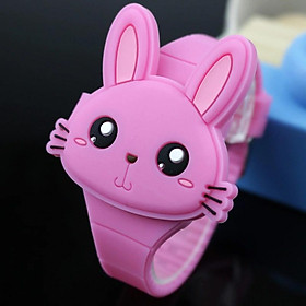 Đồng Hồ Bé Gái Hoạt Họa Thỏ Rabbit Dây Silicon Mềm Mại