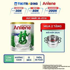 Bao bì mới - Sữa Bột Anlene Hương Vanilla (Hộp Thiếc 800g)