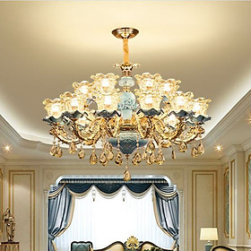 Đèn chùm MOFAI pha lê trang trí nội thất sang trọng 15 tay - kèm bóng LED chuyên dụng