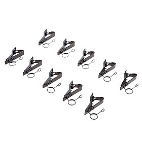 10 Pack Ring-type Metal Clip , 0.35inch (9mm) Dia Lapel / Lavalier Microphone Tie Clip Black for Lavalier Wireless Microphone System