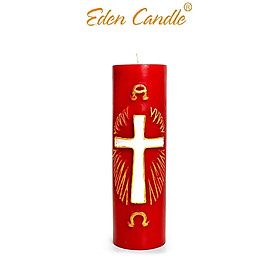 [4 Màu] Nến trụ tròn D6H20 EDEN CANDLE EDC7817 Thập giá, Sản phẩm chế tác hoàn toàn thủ công với họa tiết đẹp mắt, sang trọng