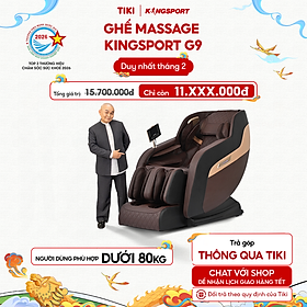 Ghế massage toàn thân KINGSPORT G9 công nghệ làm ấm Warmtech, 5 bài tập massage tự động thiết lập sẵn