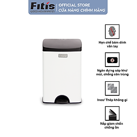 Mua Thùng rác inox FITIS đạp vuông nhỏ SPS1-904 - trắng - 15L