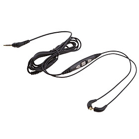 3.5mm Jack Audio Detachable Cable with MIC Volume for Shure SE215 SE425 SE535 Headphone Black