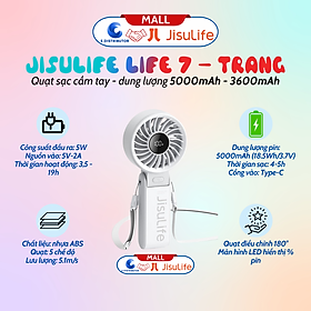 Mua Quạt sạc cầm tay gấp gọn JisuLife Life 7 - dung lượng 3600-5000mAh - Hàng chính hãng