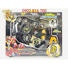 Ảnh thật Bộ 4 Con Quay BEYBLADE vòng xoay thần tốc siêu mạnh Có Tay Cầm và