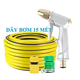 Mua Bộ dây vòi xịt nước rửa xe  tưới cây . tăng áp 3 lần  loại 15m 206701 đầu đồng cút+tặng đai