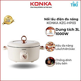 Mua Nồi Lẩu Điện Đa Năng Chống Dính 3 Lít 1000W KONKA KZG-HP03 - HÀNG CHÍNH HÃNG
