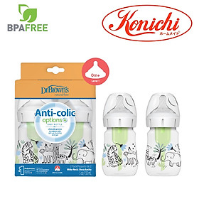 Combo 2 bình sữa Dr.Brown's Options Plus cổ rộng 150ml