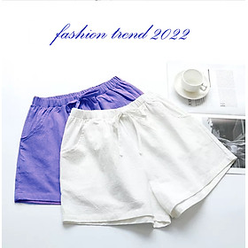 Quần short đũi dáng váy form rộng freesize (48-65kg) chất vải đũi mềm thoáng mát