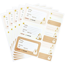 Bộ 15 Nhãn Vở Học Sinh 3 Ô Friendly Ambassador Kèm Sticker - The Sun V1