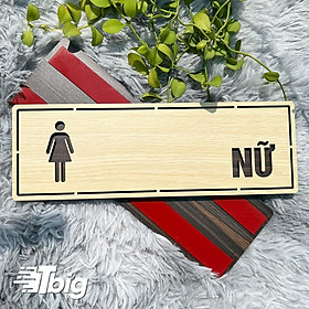 Mua Bảng Toilet - WC - Resroom - Nhà vệ sinh - bằng Gỗ Vintage Decor TL037 (có sẵn keo 2 mặt)