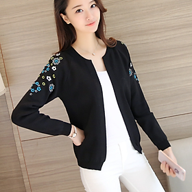 Áo Len Nữ Kiểu Khoác Cardigan Thời Trang Korea Thu Đông Họa Tiết Hoa Thêu ALNO20 MayHomes