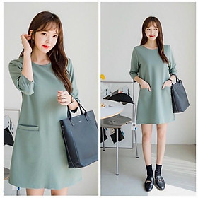 Đầm Suông Ngắn Xanh Mint Có Túi
