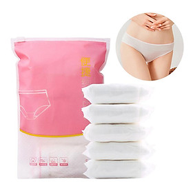 Pack of 5 Women Period Panties Dispoable Incontinence Underwear Cotton Breathable Travel Briefs