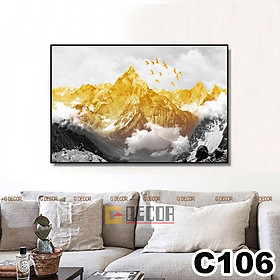 Tranh treo tường canvas 1 bức phong cách hiện đại Bắc Âu, tranh phong cảnh trang trí phòng khách, phòng ngủ, spa C168 - C-106