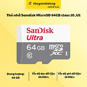 Mua Thẻ nhớ Sandisk MicroSD 64GB class 10_U1 - Hàng Chính Hãng