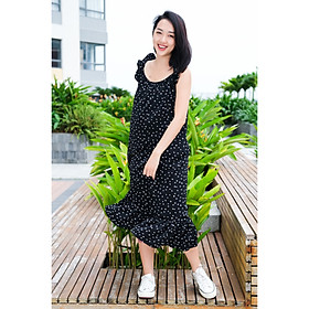 Đầm Maxi Tay Bèo Dáng Dài LMcation Susie - Đen Chấm Tim