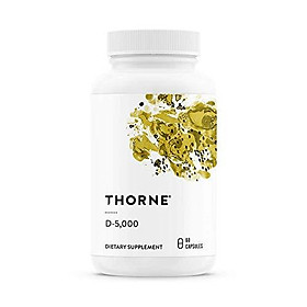 Thorne Research - Vitamin D-5000 - Vitamin D3 Supplement (5,000 IU) for Healthy Bones and Muscles - 60 Capsules