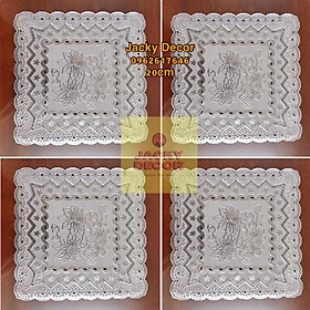 Mua Khăn trải bàn 20cm hình vuông ren hoa -
