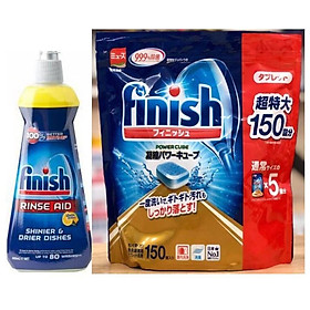 Combo Nước làm bóng Finish 400ml+ Viên rửa chén Finish 150 viên ( hàng chính hãng )