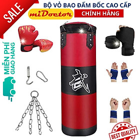 Vỏ Bao Đấm Bốc Boxing Treo Tường Chọn Chiều Dài - Mua 1 tặng 7 Phụ Kiện – Chính Hãng miDoctor